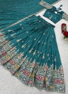 Blue Colour Pure Vichitra With Embroidery Work Lehenga With Choli Dupatta Pc 533